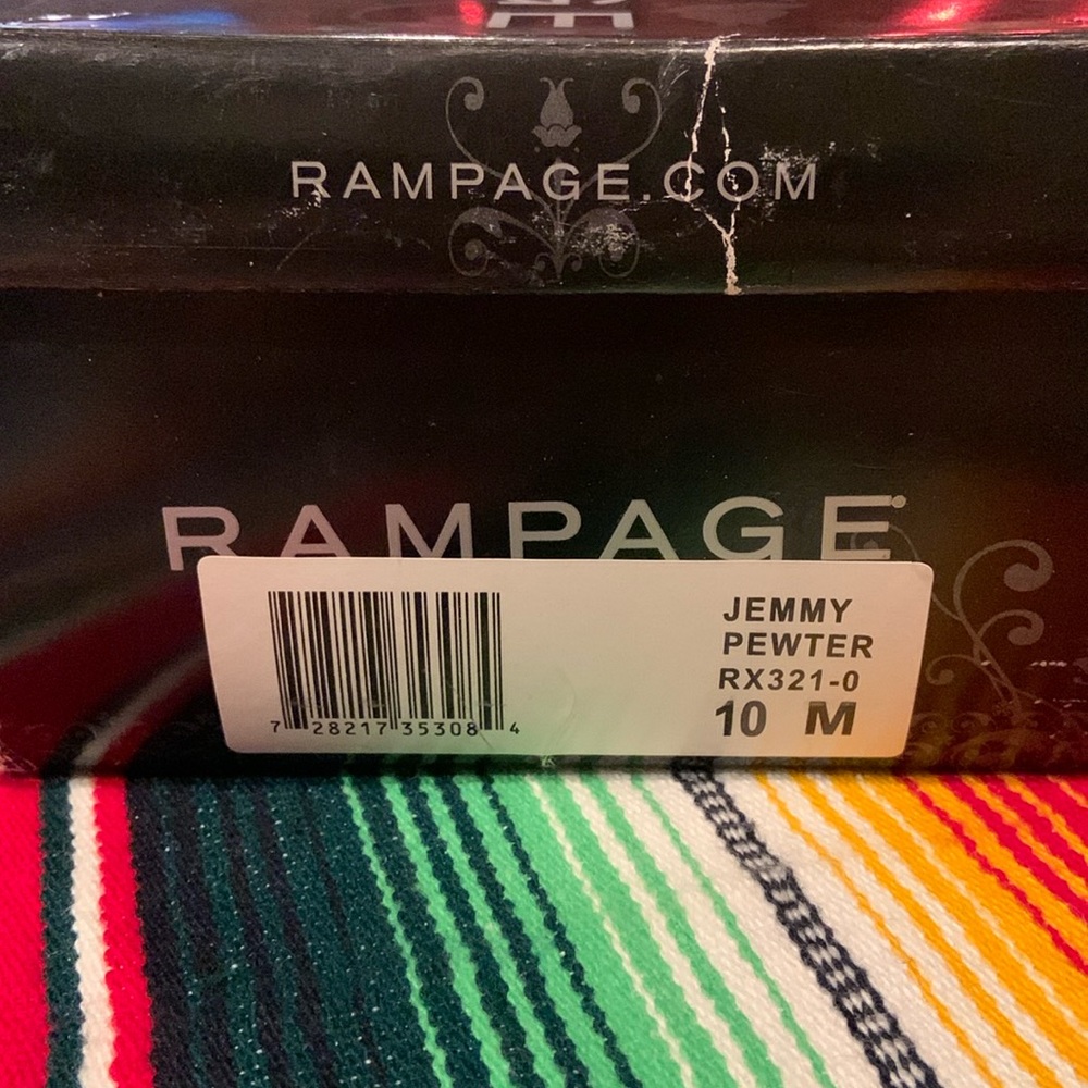 Rampage gladiator beaded pewter strappy sandals Jemmy style